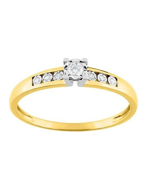 Bague Solitaire diamant accompagné Bague Solitaire diamant accompagné