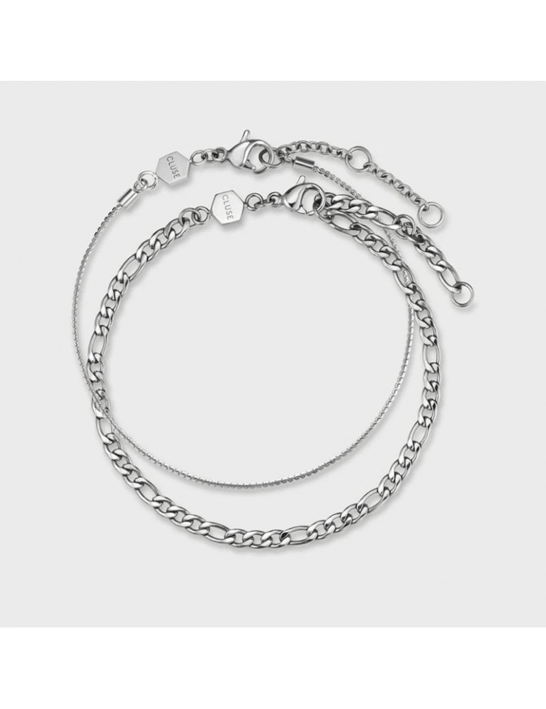 CLUSE Bracelets Essentielle Figaro Chain Silver | Set