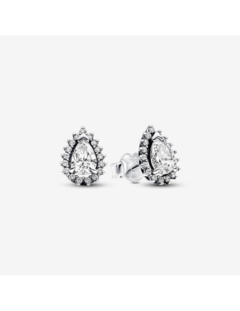 PANDORA Clous d'oreilles Halo Poires Scintillantes