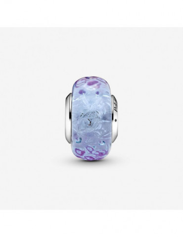 PANDORA Charm Lavande en verre de Murano ondulé