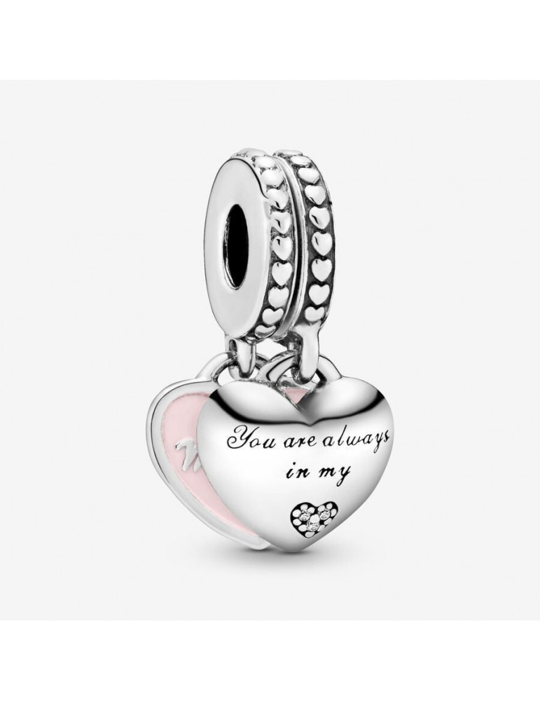 PANDORA Charm pendentif avec cœurs mère et fille