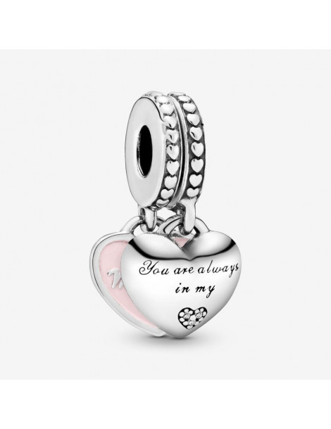 PANDORA Charm pendentif avec cœurs mère et fille