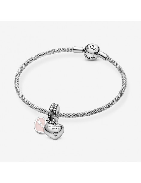 PANDORA Charm pendentif avec cœurs mère et fille