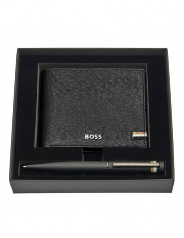 HUGO BOSS Portefeuille & Stylo Iconic Black | Set