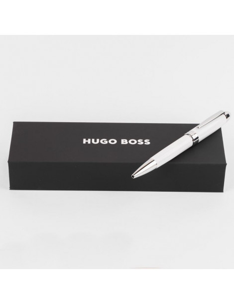 .HUGO BOSS Stylo Bille Icon White Chrome