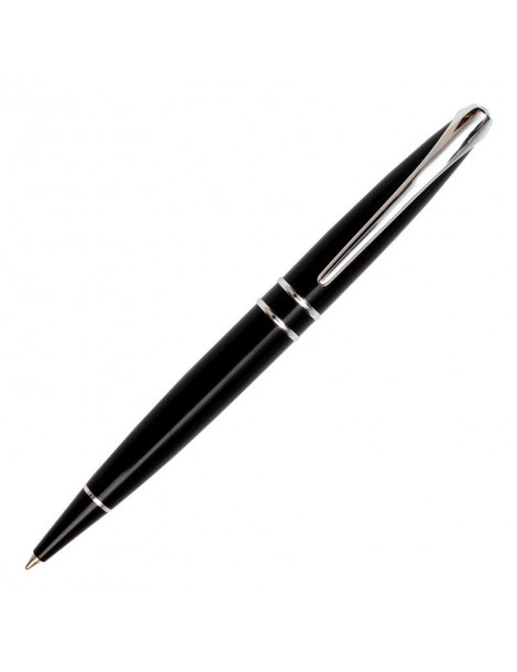 CERRUTI Stylo Bille Silver Clip Black