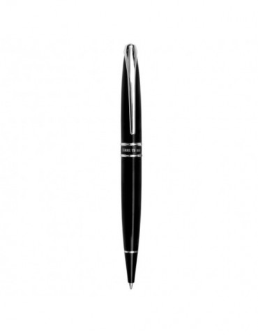 CERRUTI Stylo Bille Silver Clip Black