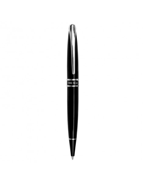 CERRUTI Stylo Bille Silver Clip Black