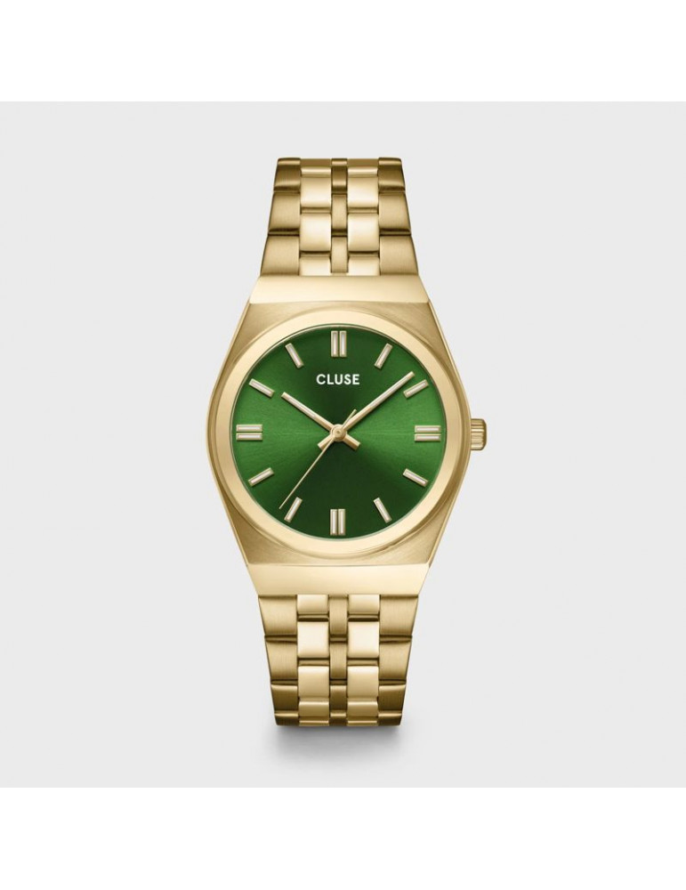 CLUSE Montre Retro 70's Steel Forest Green Gold