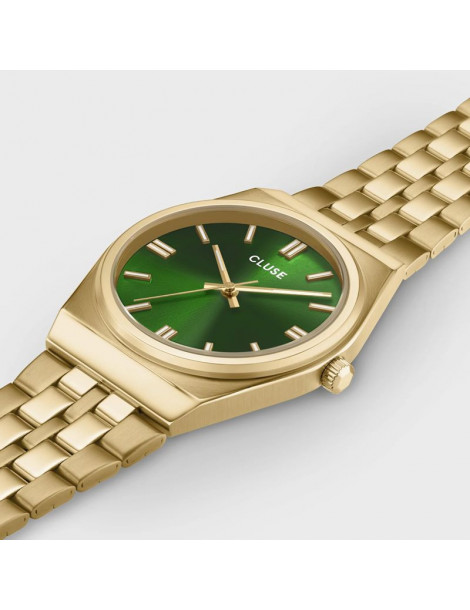 CLUSE Montre Retro 70's Steel Forest Green Gold