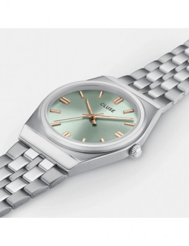 CLUSE Montre Retro 70's Steel Sage Green Silver