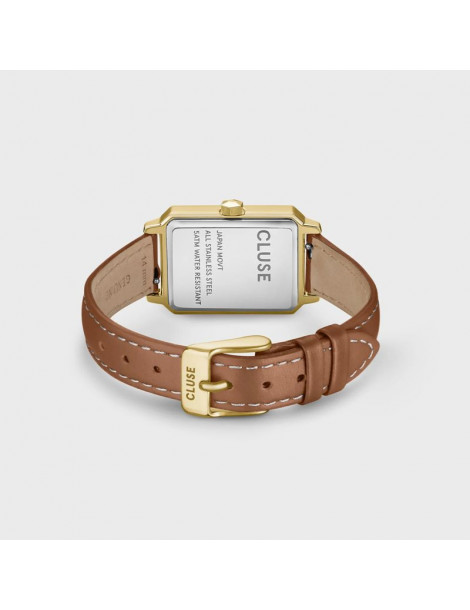 CLUSE Montre Fluette Leather Nutshell Sand Texture Gold