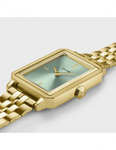CLUSE Montre Fluette Steel Sage Green Gold