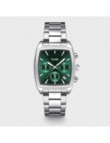 CLUSE Montre Quartaut Chrono Steel Green Silver