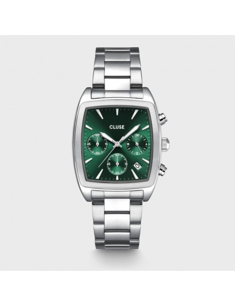 CLUSE Montre Quartaut Chrono Steel Green Silver