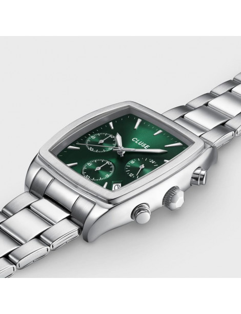 CLUSE Montre Quartaut Chrono Steel Green Silver