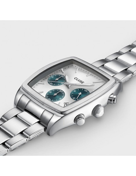 CLUSE Montre Quartaut Chrono Steel Blue Full Silver