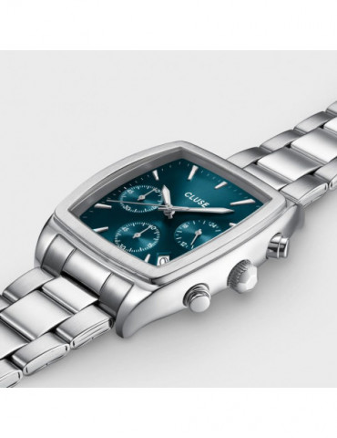 CLUSE Montre Quartaut Chrono Steel Blue Silver