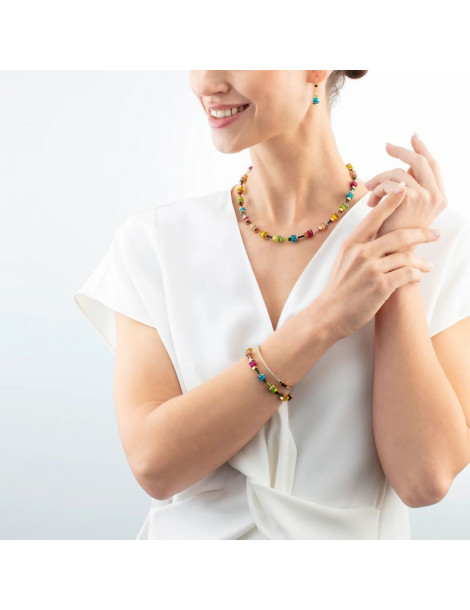 COEUR DE LION Boucles D'oreilles Boho Sunset Cube Rainbow