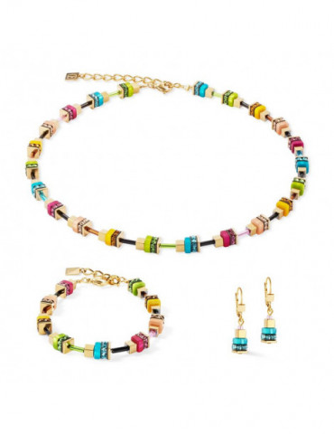 COEUR DE LION Boucles D'oreilles Boho Sunset Cube Rainbow