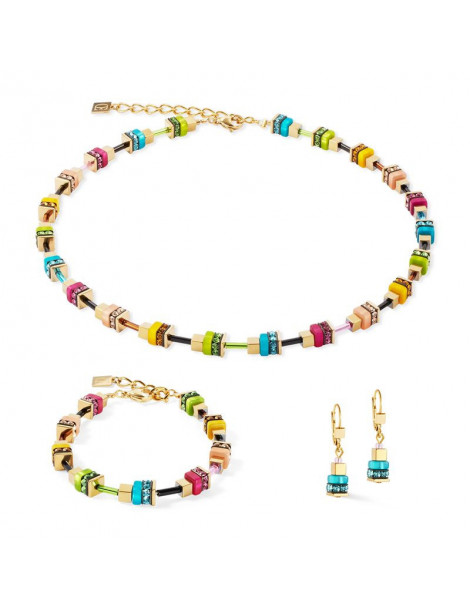 COEUR DE LION Boucles D'oreilles Boho Sunset Cube Rainbow