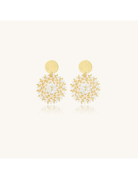 SANTIBÉ Boucles D'oreilles Baby Espagnola Blanc Doré