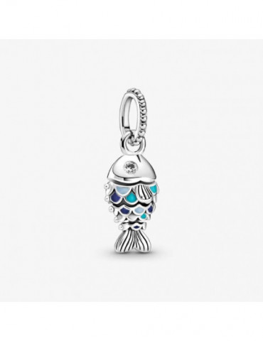 PANDORA Charm Pendant Poisson à Écailles Bleues