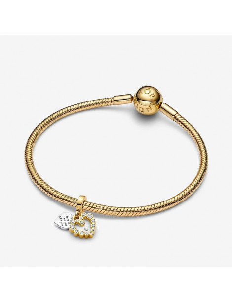 PANDORA Charm Pendant Double Cœur Scintillant