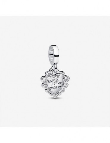 PANDORA Charm Pendant Double Cœur Scintillant