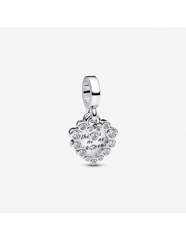 PANDORA Charm Pendant Double Cœur Scintillant