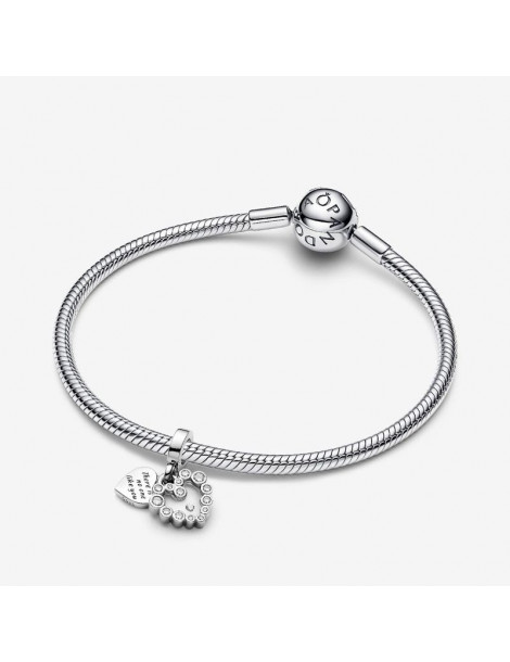 PANDORA Charm Pendant Double Cœur Scintillant