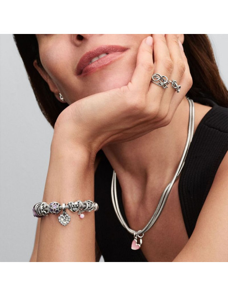 PANDORA Charm Pendant Double Cœur Scintillant