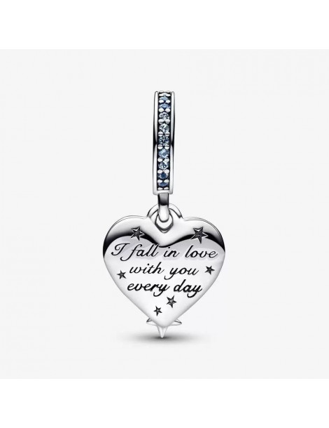 PANDORA Charm Pendant Double Cœur Étoile Filante