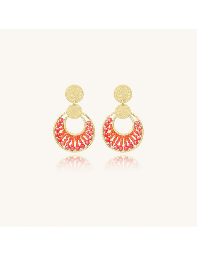 SANTIBÉ Boucles D'oreilles Mini Luna Corail SANTIBÉ Boucles D'oreilles Mini Luna Corail