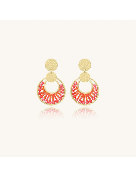 SANTIBÉ Boucles D'oreilles Mini Luna Corail