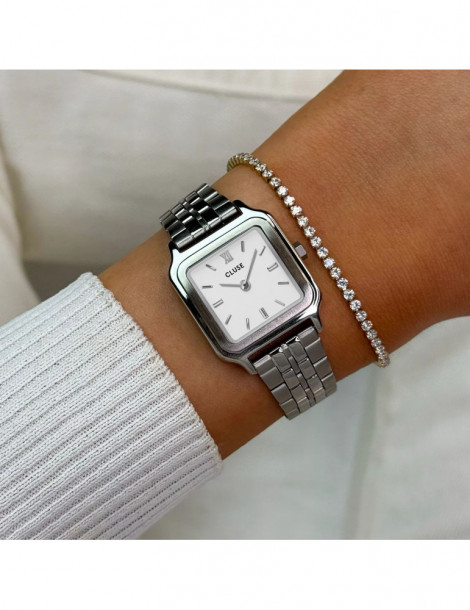 CLUSE Montre Gracieuse Petite Steel White Silver