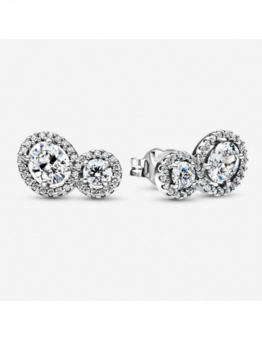 PANDORA Clous d'Oreilles Halo Embrace
