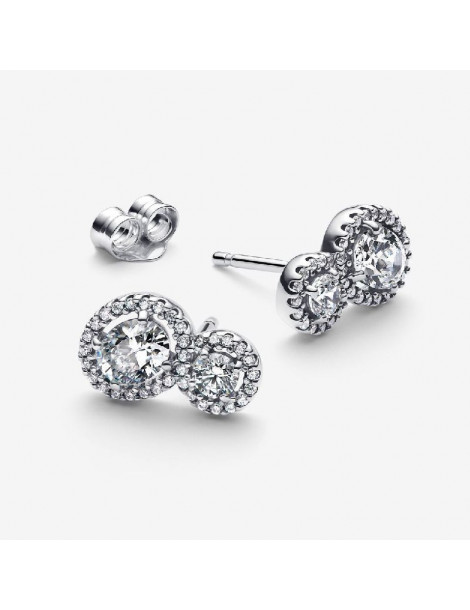 PANDORA Clous d'Oreilles Halo Embrace