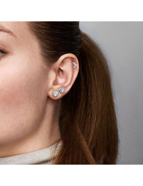 PANDORA Clous d’oreilles rond scintillant
