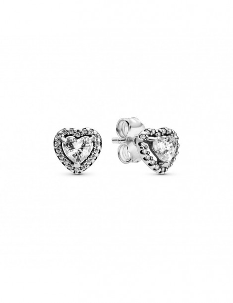 PANDORA Clous d'Oreilles Cœurs Surélevés