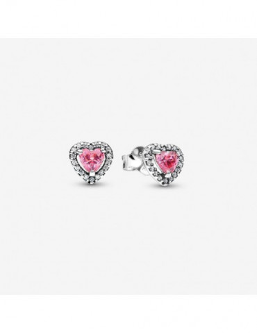 PANDORA Clous d'Oreilles Cœurs Surélevés