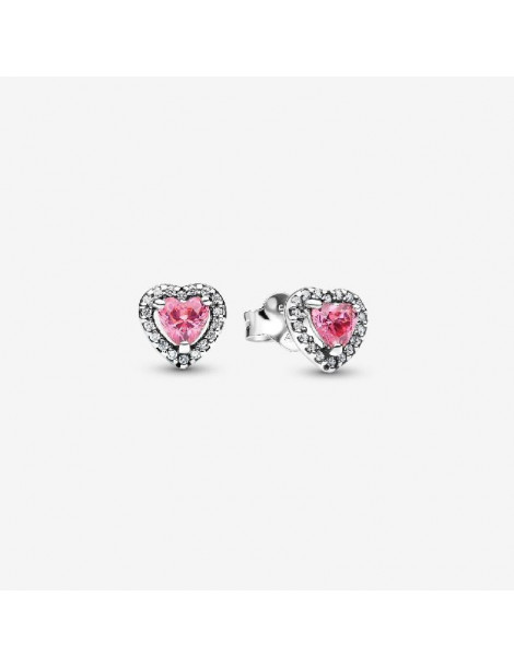 PANDORA Clous d'Oreilles Cœurs Surélevés