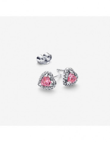 PANDORA Clous d'Oreilles Cœurs Surélevés