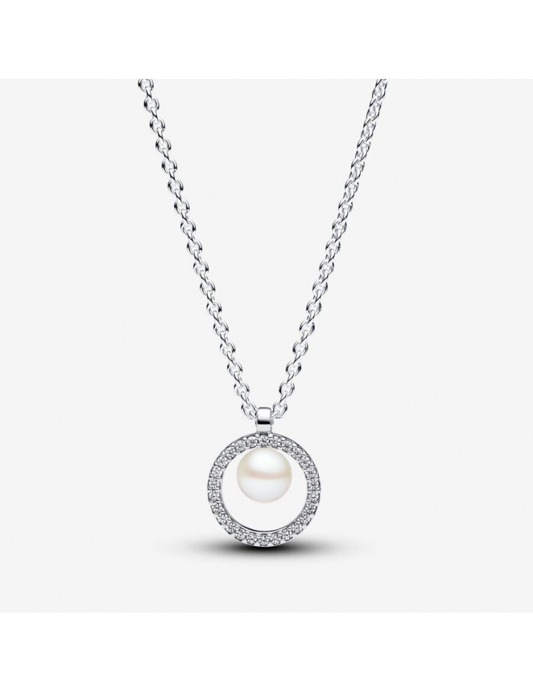 PANDORA Collier Perle de Culture d'Eau Douce Traitée & Pavé PANDORA Collier Perle de Culture d'Eau Douce Traitée & Pavé