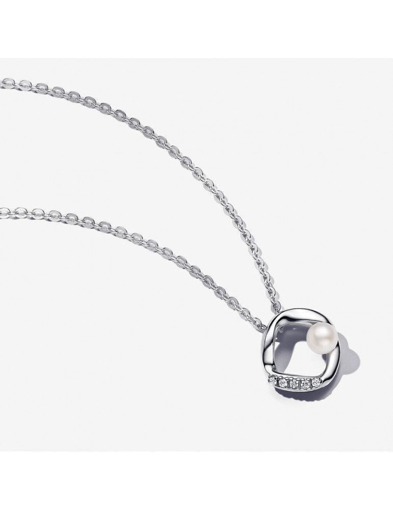 PANDORA Collier Cercle Organique Pavé & Perle de Culture PANDORA Collier Cercle Organique Pavé & Perle de Culture