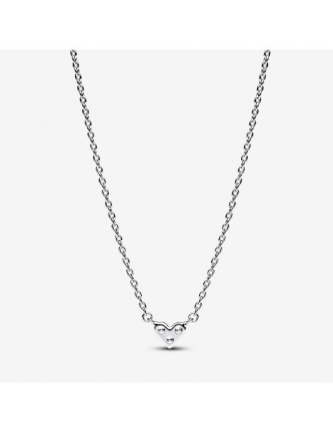 PANDORA Collier Coeur Trois Pierres