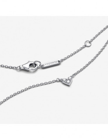 PANDORA Collier Coeur Trois Pierres