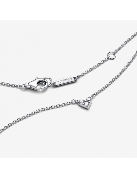 PANDORA Collier Coeur Trois Pierres