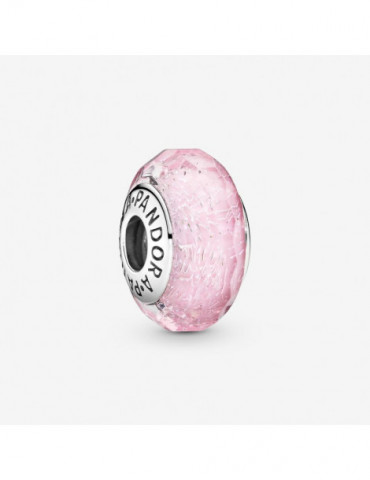 PANDORA Charm Verre de Murano Rose Facetté