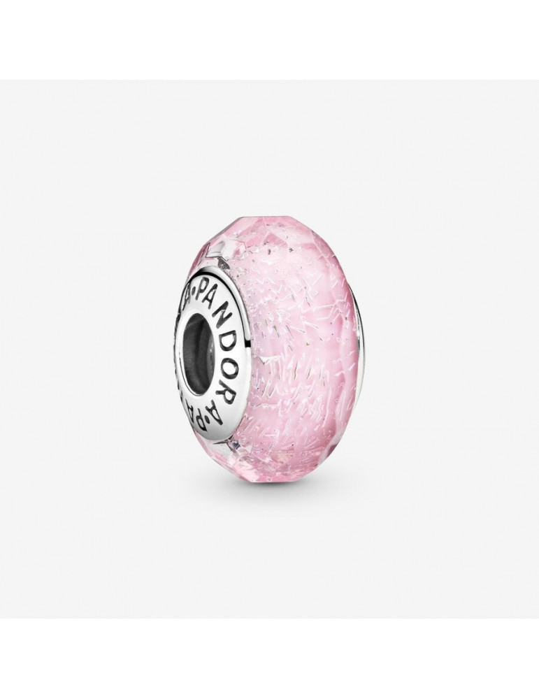 PANDORA Charm Verre de Murano Rose Facetté